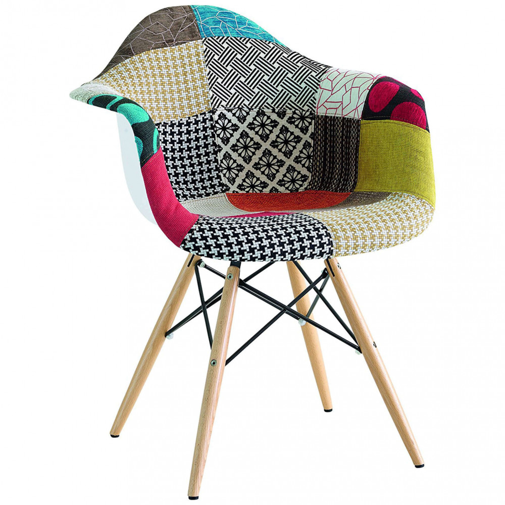 Image of Sedia Moritz 53x47x82 h cm in Legno Patchwork