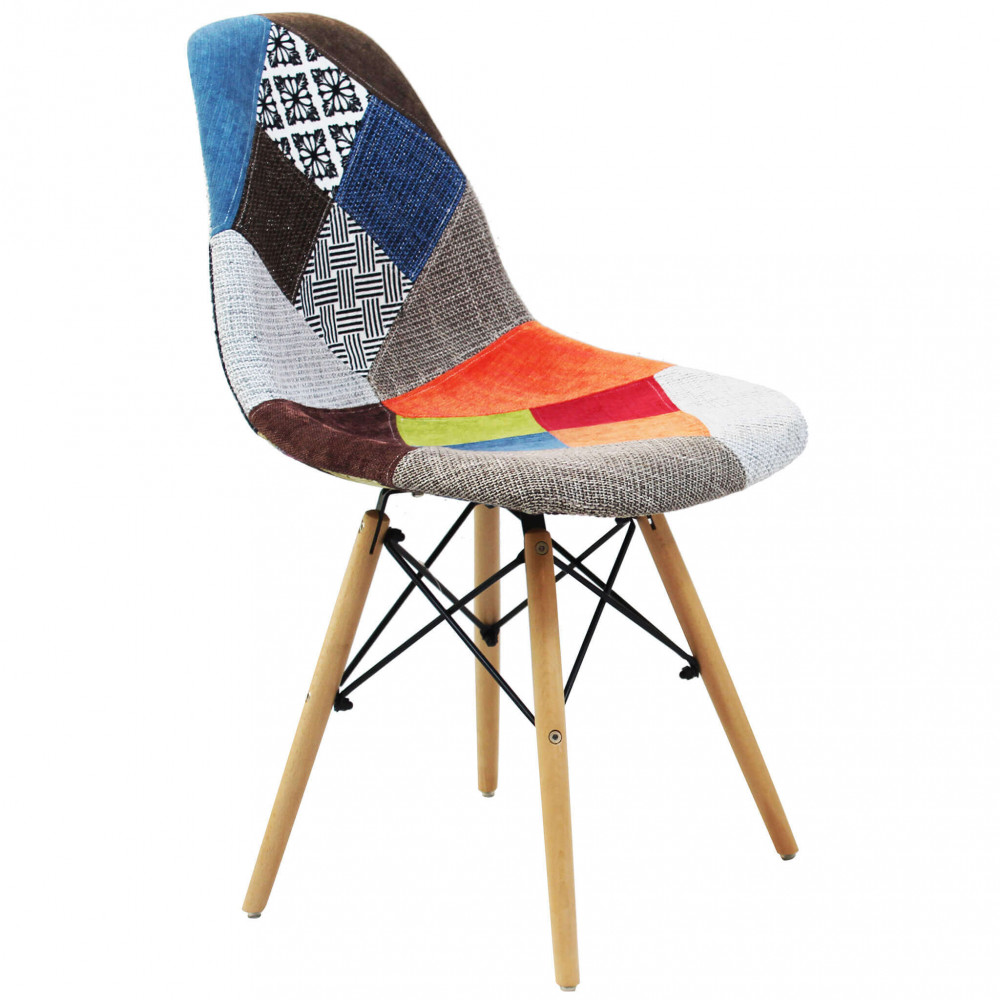 Image of Sedia 53x47x82 h cm in Legno Patchwork